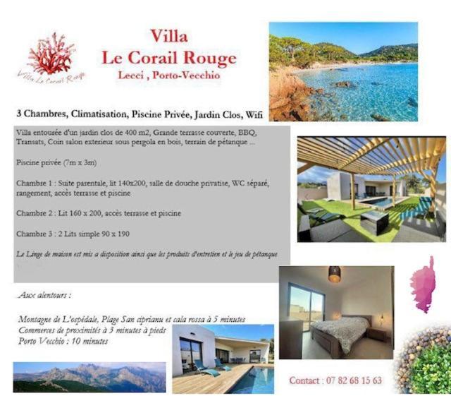 Villa Le Corail Rouge Corse Lecci Exterior photo